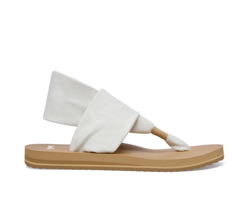 Sanuk Sling St Vegan Women\'s Sandals White / Brown | Canada 89WNB